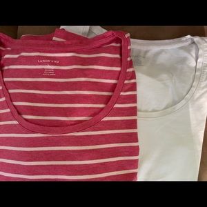 Two Lands’ End Scoop neck long sleeve T-shirts -L